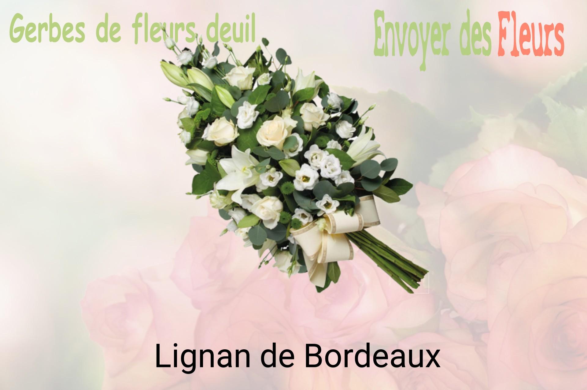 Gerbe de fleurs de deuil livrée à Lignan-de-Bordeaux